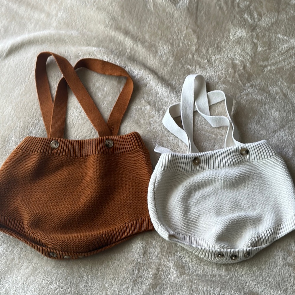 Set of two goumi overalls gender neutral .
